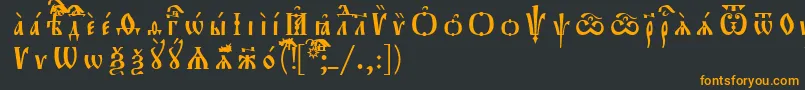 フォントOrthodox.TtIeucs8Р Р°Р·СЂСЏРґРѕС‡РЅС‹Р№ – 黒い背景にオレンジの文字